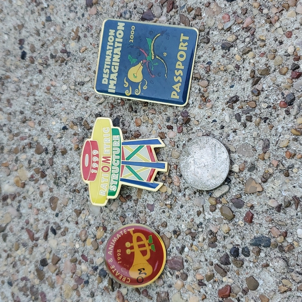 Destination Imagination Pins 1998 1999 2000 Passport Create Music Ratio Metric